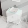 Bathroom Vanity And Sink Combo Glass Top Cabinet With Mirror - White - Image 5