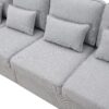 4 Seater Modern Linen Sofa With Armrest Pockets And 4 Pillows, Minimalist Style Couch - Light Gray - Image 10