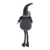 Sitting Gnome With Broomstick & Soft Legs, For Halloween Decor - Black White - Image 7