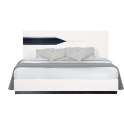Vios - King Zebra Bed - White