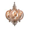 Farmhouse Chandelier, 6 Light Wood Chandelier Pendant Light Fixture With Adjustable Chain For Dining Room Living Room Entryway, Bulb Not Included - Cream - Image 3