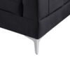 Chloe - Velvet Sectional Sofa Chaise With USB Charging Port - Black - Image 5