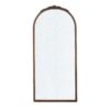 Hand Carved Rose Antique Mirror Frame, Large Arch Mirror Wall Decor For Living Room, Bathroom, Entryway - Brown - Image 2