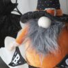 Standing Gnome With Gnome & Holding Banner, For Halloween Decor (Set of 2) - Black / Orange / White - Image 10