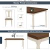 6 Piece Dining Set Classic Wooden Table And 4 Chairs With Bench For Kitchen Dining Room - Brown / Cottage White - Image 5