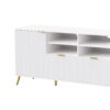 4 Piece Entertainment Wall Unit With 13 Shelves, 8 Drawers And 2 Cabinets, Multifunctional TV Stand Media Storage Cabinet With Fluted Line Surface For Living Room, For TVs Up To 70" - White - Image 16