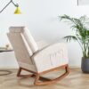 Linen Rocking Chair Accent Chair - Beige - Image 9