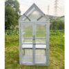 Mini Greenhouse Kit, Outdoor Small Green House, Wood, Plant Stand For Indoor Garden & Patio Balcony Apartments Porch Terrace Outsid Accessories, Uv-Resistant - Gray - Image 5