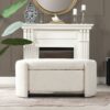 Fuji - Oval Storage Bench, Upholstered - Ivory White - Image 11