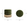 Edward - Round Upholstered Ottoman With Bullion Fringe - Olive Green - Image 6