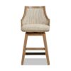 Bahama - Cane High Back Swivel Counter Stool With Recessed Arms Textured Weave - Taupe Beige - Image 3