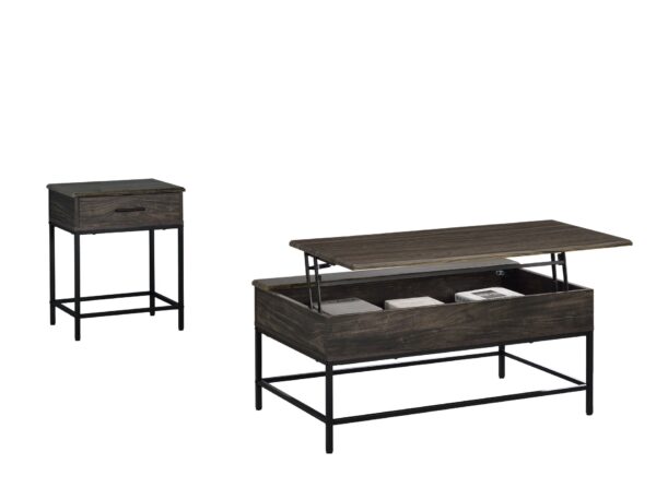 Cliff - 2 Piece Lift Top Coffee And End Table (Set of 2) - Brown