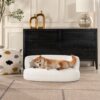 Shep - Curved Dog Sofa Bed Medium - Ivory White - Image 5