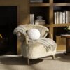 Ayla - Round Sphere Accent Ball Throw Pillow - Curly White - Image 4