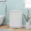 Bathroom Cabinet Triangle Corner Storage Cabinet With Adjustable Shelf Modern Style - White - Image 6