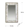 Antique Rectangle Mirror With Floral Accents, Mirrored Display Tray, Hanging Wall Mirror - Silver - Image 4