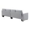 4 Seater Modern Linen Sofa With Armrest Pockets And 4 Pillows, Minimalist Style Couch - Light Gray - Image 5