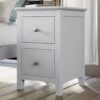2 Drawers Solid Wood Nightstand End Table - White - Image 2