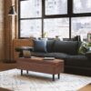 Shay - Mid Century Rectangular Storage Ottoman - Distressed Saddle Brown - Image 8