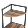 6 Tier Corner Open Shelf Modern Bookcase Wood Rack Freestanding Shelving Unit, Plant Album Trinket Sturdy Stand Small Bookshelf Space-Saving For Living Room Home Office Kitchen Small Space - Rustic Brown - Image 8
