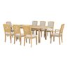 Topmax - Rustic Extendable Dining Table Set With Removable Leaf, 6 Upholstered Armless Dining Chairs And 2 Padded Arm Chairs, 9 Pieces - Natural - Image 9