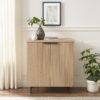Modern Scandi Fluted Door Storage Console - Coastal Oak - Image 5