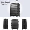 3 Piece Luggage Set Hardside Spinner Suitcase With Tsa Lock 20" 24" 28" Available - Black - Image 6