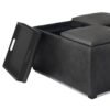 Avalon - Square Coffee Table Storage Ottoman - Distressed Black - Image 4