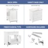 Bathroom Vanity Base Without Sink, Bathroom Cabinet With Two Doors And One Drawer - White - Image 2