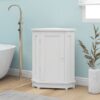 Bathroom Cabinet Triangle Corner Storage Cabinet With Adjustable Shelf Modern Style - White - Image 11