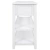 Retro Design Console Table With Two Open Shelves, Pine Frame And Legs For Living Room - Antique White - Image 10