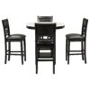 5 Piece Counter Height Dining Round Table Set With One Faux Marble Top Dining Table And Four Pu-Leather Chairs - Dark Espresso - Image 18