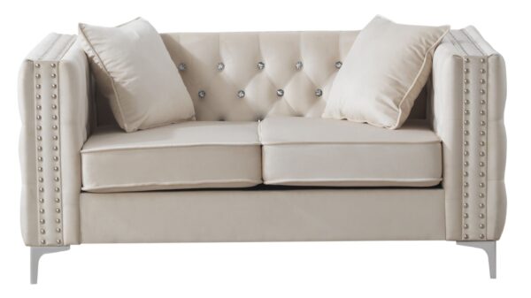 Chic Contemporary Loveseat - Ivory