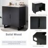Bathroom Vanity Set With Sink, Combo Cabinet, Bathroom Storage Cabinet, Solid Wood Frame - Black - Image 5