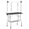 Professional Dog Pet Grooming Table Large Adjustable Heavy Duty Portable With Arm & Noose & Mesh Tray - Black - Image 6