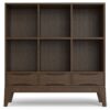 Harper - Low 6 Cube Storage With Drawers - Walnut Brown - Image 4