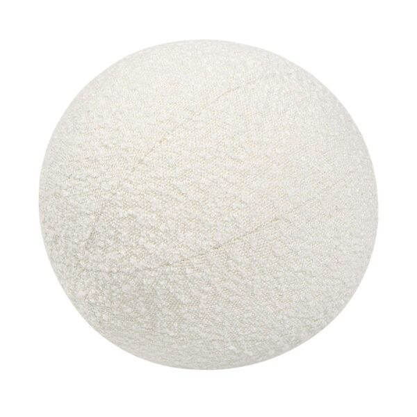 Luna - Round Sphere Accent Ball Throw Pillow - Ivory White