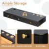 Floating Shelf With Drawer, Multi-Purpose Wall-Mounted Vanity Table, Mounted Desk, Floating Table For Bedroom, Bathroom, Hairdressers - Black / Golden - Image 3
