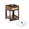 15.75" Rattan End Table With Drawer, Modern Nightstand, Side Table For Living Room, Bedroom - Rustic Brown - Image 5