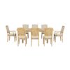 Topmax - Rustic Extendable Dining Table Set With Removable Leaf, 6 Upholstered Armless Dining Chairs And 2 Padded Arm Chairs, 9 Pieces - Natural - Image 8