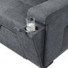 Toby - Woven Fabric Reversible Sleeper Sectional Sofa With Storage Chaise Cup Holder Charging Ports And Pockets - Gray - Image 8