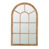 Large Arched Accent Mirror With Frame With Decorative Window Look Classic Architecture Style Solid Fir Wood Interior Decor - Brown - Image 2