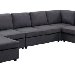 Hayden - Modular Sectional Sofa With Reversible Chaise - Dark Gray