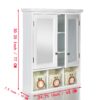 Bathroom Storage Cabinet, Medicine Cabinets For Bathroom With Mirror, 2 Doors 2 Adjustable Shelf & 3 Christmas Style Storage Basket - White - Image 8