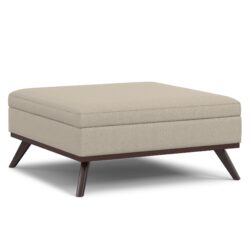 Owen - Extra Large Square Coffee Table Storage Ottoman - Natural