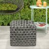 Kiana - Square Woven Outdoor / Indoor Pouf - Black / White - Image 5