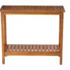Workstation For Garden Balcony Garage, Acacia Console Potting Table - Light Brown - Image 9