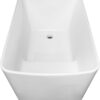 49'' Acrylic Freestanding Soaking Bathtub, Square-Shape Japanese Soaking Hot Tub, Sit-In Design With Chrome Overflow And Drain For Express Delivery 23Amazing-49 (W1920P179228) - Glossy White - Image 14