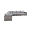 Outdoor Wicker Patio Sofa Quick Setup Pre Assembled Patio Furniture - Gray Mix - Image 2