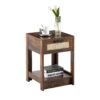15.75" Rattan End Table With Drawer, Modern Nightstand, Side Table For Living Room, Bedroom - Rustic Brown - Image 6
